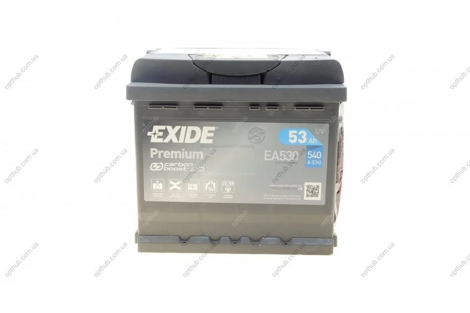Аккумулятор 53Ah-12v Exide PREMIUM(207х175х190),R,EN540 EXIDE EA530 (фото 1)