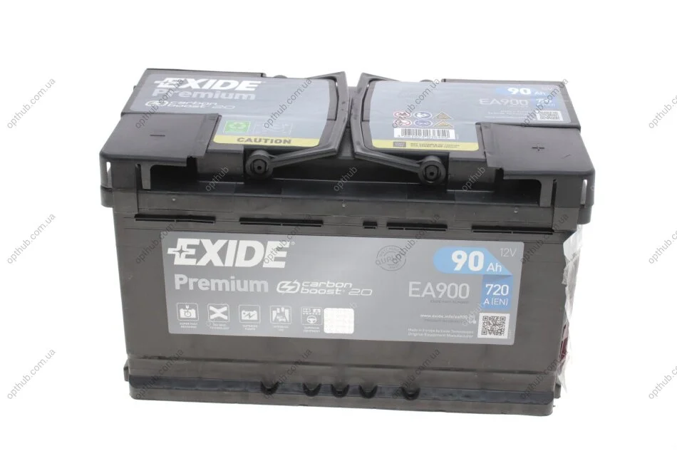 Аккумулятор 90Ah-12v Exide PREMIUM(315х175х190),R,EN720 EXIDE EA900 (фото 1)