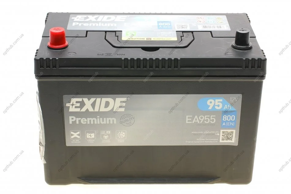Аккумулятор 95Ah-12v Exide PREMIUM (302х171х222),L,EN800 Азия EXIDE EA955 (фото 1)