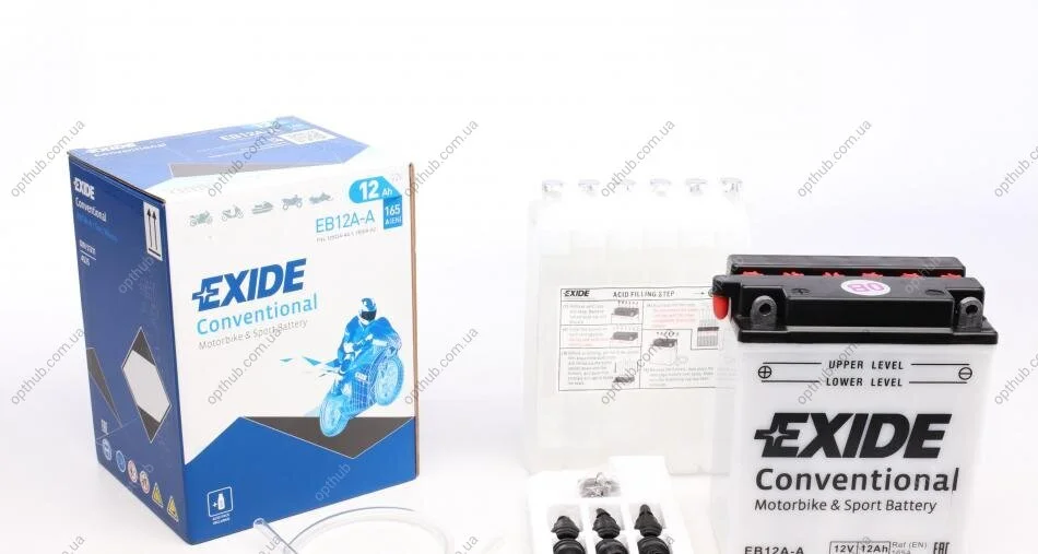 Акумулятор 12Ah-12v Exide (134х80х160) L, EN165 EXIDE EB12A-A (фото 1)