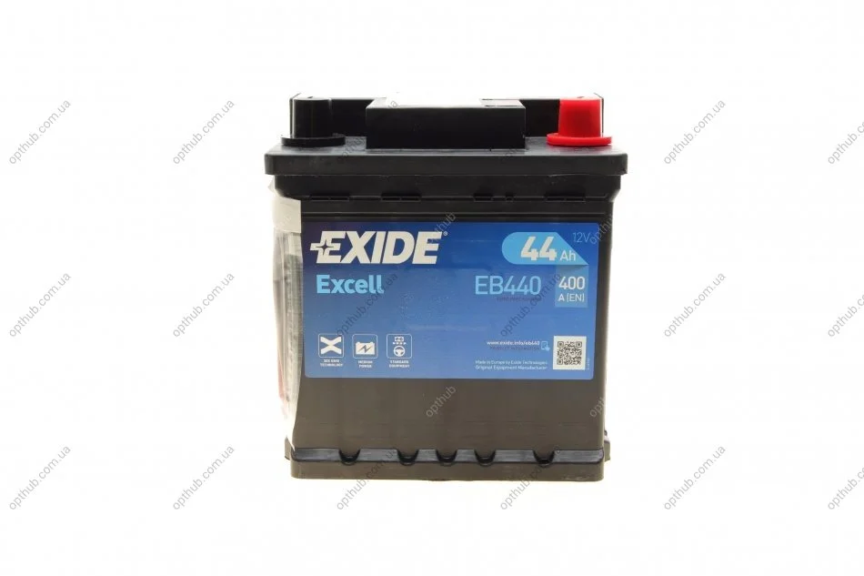 Акумуляторная батарея 44Ah/400A (175x175x190/+R/B13) Excell UA63 EXIDE EB440 (фото 1)