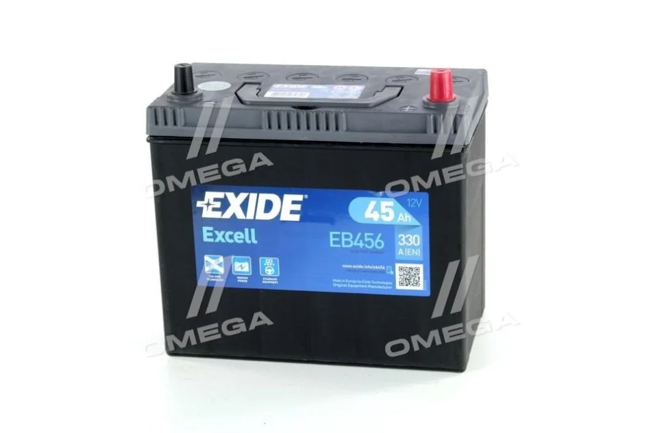 Акумуляторна батарея 45Ah/330A (237x127x227/+R/B00) Excell Азия (opt-om) EXIDE EB456 (фото 1)