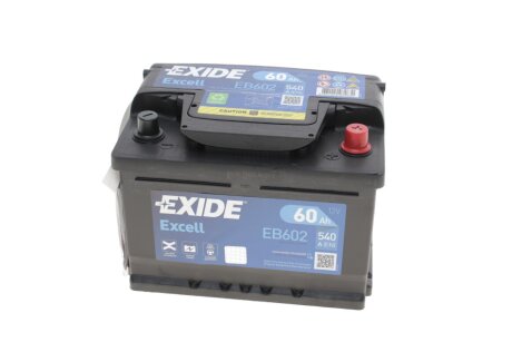 Акумулятор 60Ah-12v EXCELL(242х175х175),R,EN540 EXIDE EB602