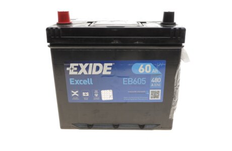 Акумуляторна батарея 60Ah/480A (230x173x222/+L/B01) Excell Азія UA63 EXIDE EB605