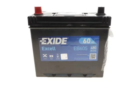 Акумуляторна батарея 60Ah/480A (230x173x222/+L/B01) Excell Азия UA63 EXIDE EB605