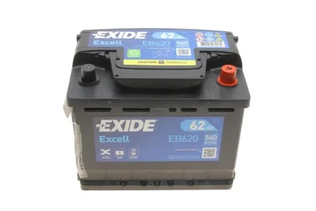 Аккумулятор 62Ah-12v Exide EXCELL(242х175х190),R,EN540 EXIDE EB620