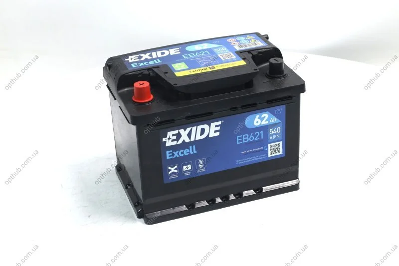 Акумулятор 62Ah-12v Exide EXCELL (242х175х190), L, EN540 EXIDE EB621 (фото 1)