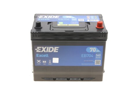 Акумулятор 70Ah-12v EXCELL (266х172х223), R, EN540 Азія EXIDE EB704