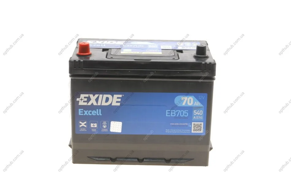 Аккумулятор 70Ah-12v Exide EXCELL(266х172х223),L,EN540 Азия EXIDE EB705 (фото 1)
