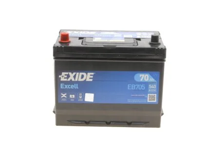 Аккумулятор 70Ah-12v Exide EXCELL(266х172х223),L,EN540 Азия EXIDE EB705
