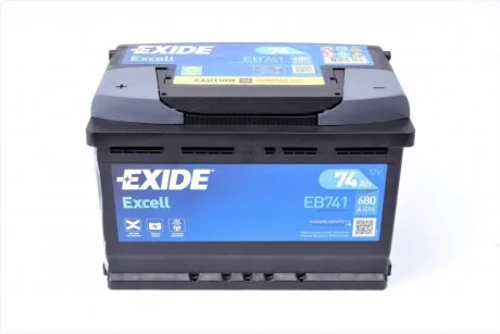 Акумуляторна батарея 74Ah/680A (278x175x190/+L/B13) Excell UA63 EXIDE EB741