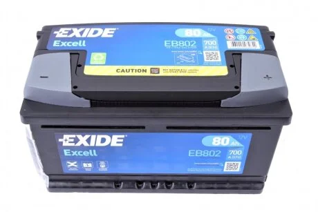 Аккумулятор 80Ah-12v Exide EXCELL(315х175х175),R,EN700 EXIDE EB802
