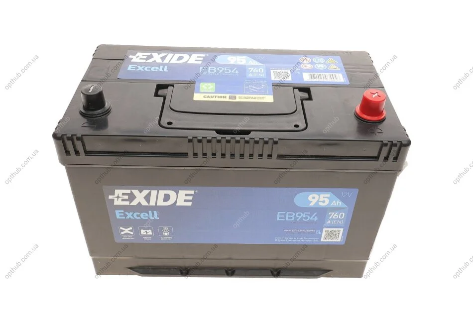 Акумуляторна батарея 95Ah/760A (306x173x222/+R/B1) Excell (Азія) UA63 EXIDE EB954 (фото 1)