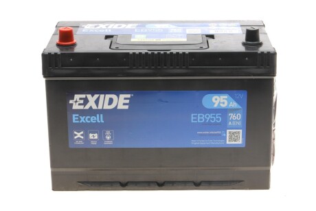 Акумуляторна батарея 95Ah/760A (306x173x222/+L/B1) Excell (Азія) UA63 EXIDE EB955