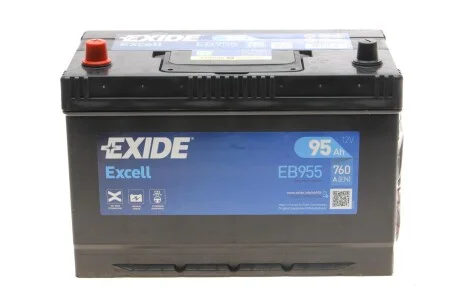 Акумуляторна батарея 95Ah/760A (306x173x222/+L/B1) Excell (Азия) UA63 EXIDE EB955