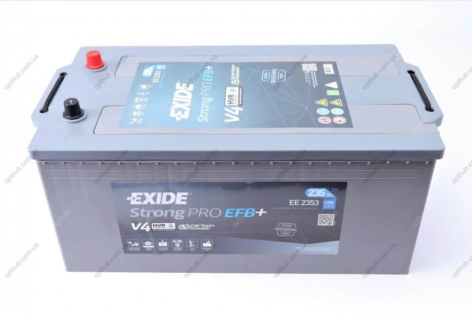Акумулятор 235Ah-12v Exide Strong PRO EFB (518х279х240),полярність зворотна (3),EN1200 EXIDE EE2353 (фото 1)