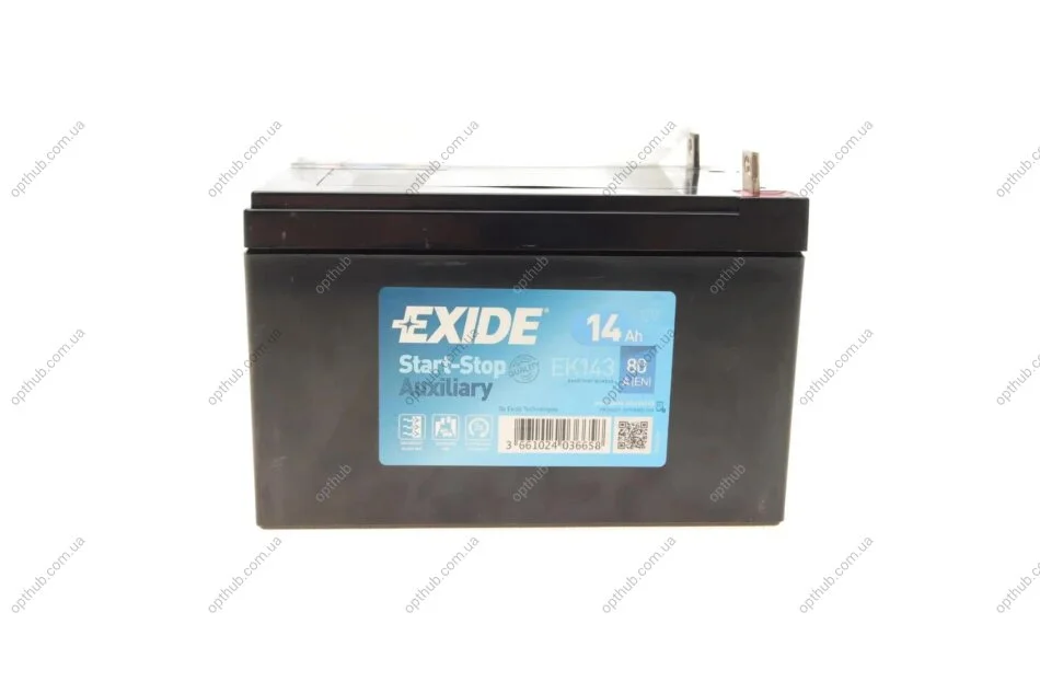 Акумуляторна батарея 14Ah/80A (150x100x100/+L/B0) (Start-Stop AGM/допомижний) (opt-om) EXIDE EK143 (фото 1)
