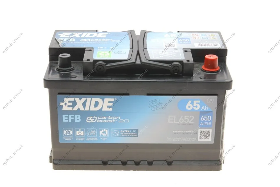 Стартерная батарея (аккумулятор) EXIDE EL652 (фото 1)