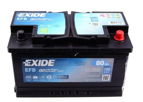 Акумулятор 80Ah-12v Exide EFB (315х175х190), R, EN800 EXIDE EL800