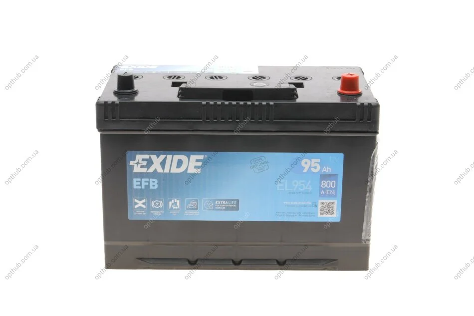 Акумуляторна батарея 95Ah/800A (306x173x222/+R/B01) (Start-Stop EFB) Азия UA63 EXIDE EL954 (фото 1)