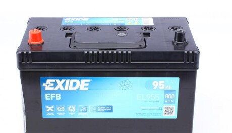 Акумуляторна батарея 95Ah/800A (306x173x222/+L/B01) (Start-Stop EFB) Азія UA63 EXIDE EL955