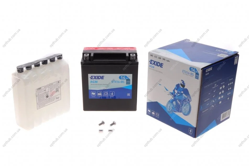 Акумулятор 14Ah 215A EXIDE ETX16-BS (фото 1)