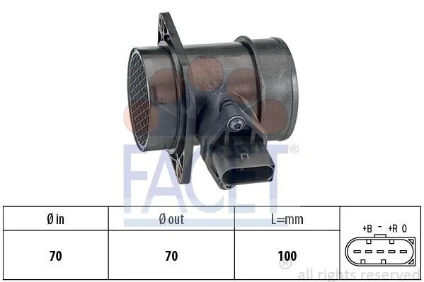 Витратомір повітря (5 конт.) SKODA SUPERB/VW PASSAT 1.8 00-08 (10.1212) Facet FACET 101212 (фото 1)