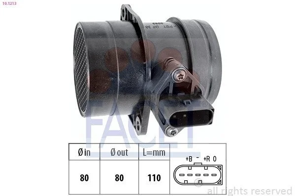 Витратомір повітря (5 конт.) VW GOLF IV/PASSAT 2.3 96-06 (10.1213) Facet FACET 101213 (фото 1)