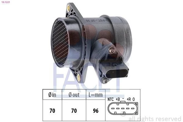 Витратомір повітря (5 конт.) VW T5/Golf IV 1.6-4.2 95-15 (10.1221) Facet FACET 101221 (фото 1)