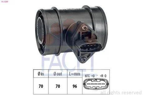 Витратомір повітря Combo 1.3-1.7 CDTi 16V 03> (10.1289) Facet FACET 101289