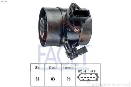 Витратомір повітря MB C,E-class (W203/W204/W211 2.1-3.2CDI 02-10 (10.1354) Facet FACET 101354