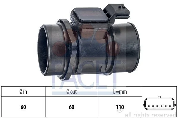 Витратомір повітря Dacia Logan/Sandero/ Nissan Kubistar/ Renault Clio/Kangoo/Logan 1.2-1.6 dCi 03- (10.1388) Facet FACET 101388 (фото 1)