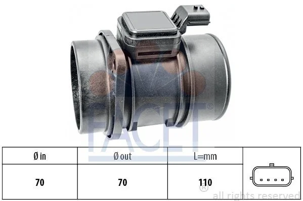 Витратомір повітря Trafic 2.0 dCi 06-/Kangoo 1.5 dCi 09-/Logan 1.5 dCi 10- (10.1454) Facet FACET 101454 (фото 1)