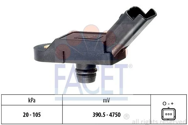 Датчик давления наддува (3 конт.) Citroen BERLINGO/JUMPY 1.1-3.0 87- (10.3005) Facet FACET 103005 (фото 1)