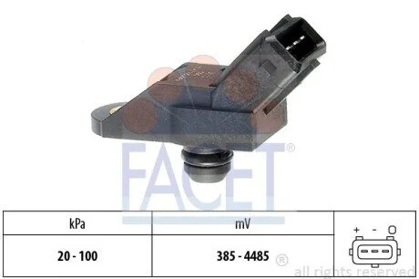 Датчик тиску наддуву (4 конт.) BERLINGO/PEUGEOT 106/205 1.1-3.0 87- (10.3010) Facet FACET 103010