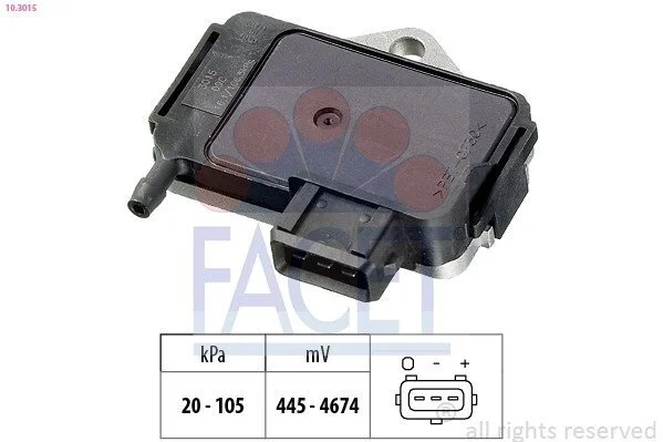 Датчик тиску наддуву VW Caddy 1.9 TDI 96-> (10.3015) Facet FACET 103015 (фото 1)
