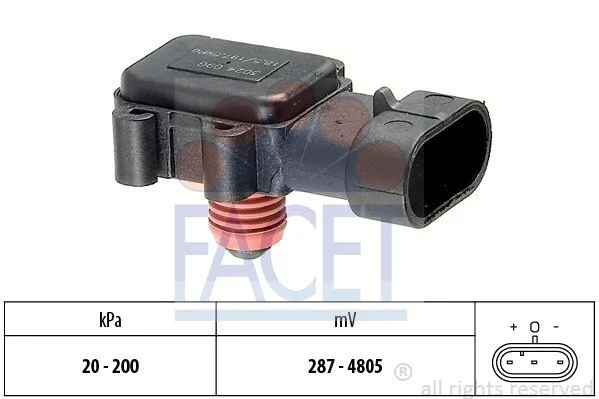 Датчик тиску наддуву (3 конт.) OPEL COMBO/ASTRA G 1.7D 00- (10.3024) Facet FACET 103024 (фото 1)