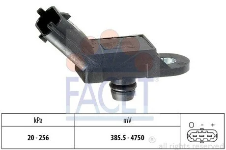 Датчик тиску наддуву Doblo/Combo 1.3-1.9 JTD/CDTi (10.3055) Facet FACET 103055