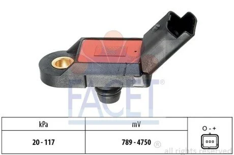Датчик тиску наддуву Citroen C4/C5 / Peugeot 206/307/406/407 1.8-3.0 i 00-> (10.3056) Facet FACET 103056