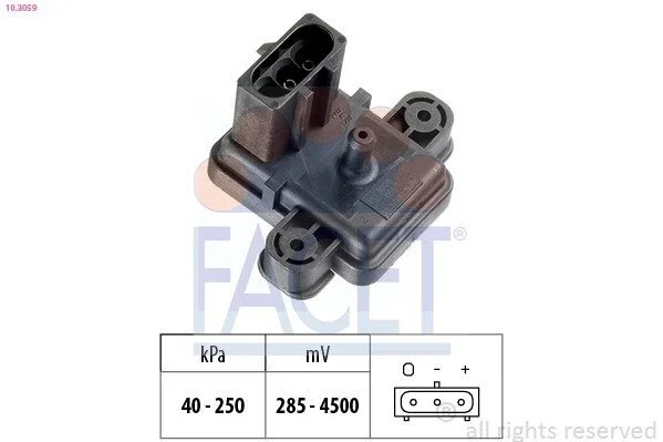 Датчик тиску наддуву Ford Transit 2.5 DI/TD/TDI (91-) (10.3059) Facet FACET 103059 (фото 1)