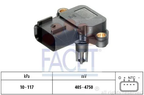 Датчик тиску наддуву Ford Focus 1.4 16v (98-04) (10.3077) Facet FACET 103077