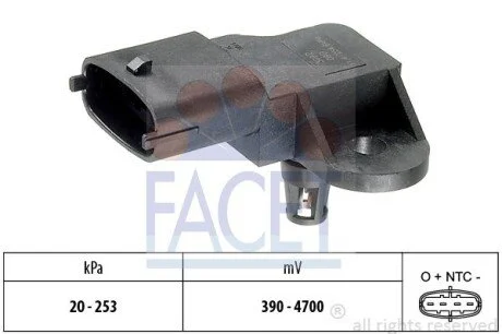 Датчик давления наддува Opel Combo 1.4 i 12-> (10.3092) Facet FACET 103092