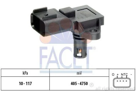 Датчик тиску наддуву Ford Fiesta/Focus C-Max 1.3/1.6 i/Ti 01-> Facet FACET 10.3097