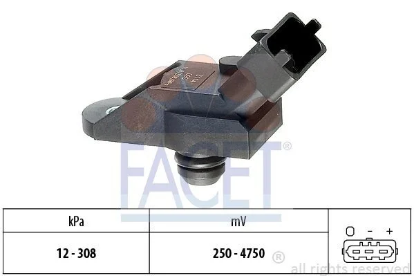 Датчик тиску наддуву Opel Astra G/Vectra B 2.0/2.2 DTI 97-05 (10.3114) Facet FACET 103114 (фото 1)