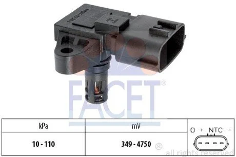 Датчик тиску наддуву Nissan Note 1.4 (06-12) (10.3126) Facet FACET 103126