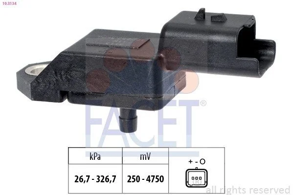 Датчик тиску наддуву Citroen C5 / Ford Fiesta/Transit Courier / Peugeot 407 1.4-2.2 Hdi/TDCi 06-> (10.3134) Facet FACET 103134 (фото 1)