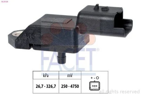 Датчик тиску наддуву Citroen C5 / Ford Fiesta/Transit Courier / Peugeot 407 1.4-2.2 Hdi/TDCi 06-> (10.3134) Facet FACET 103134