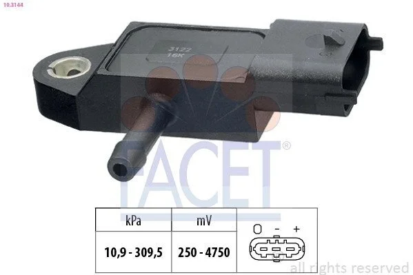 Датчик тиску наддуву Ford C-Max/Mondeo/Connect 1.8TDCi 02-15 (10.3144) Facet FACET 103144 (фото 1)