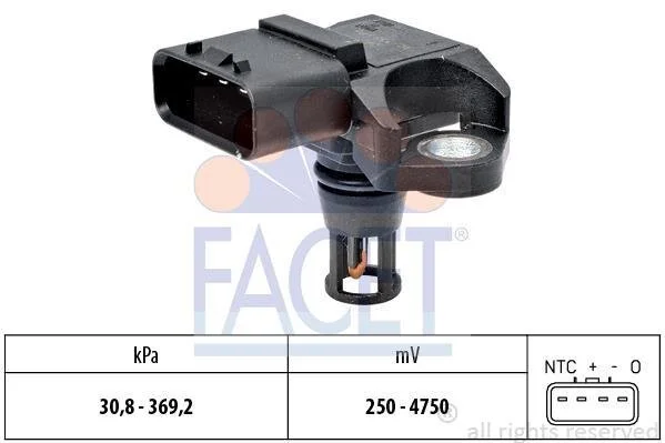 Датчик тиску наддуву Astra H/J/Meriva/Zafira 1.2-1.8 CDTi 03- (10.3158) Facet FACET 103158 (фото 1)