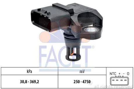 Датчик тиску наддуву Astra H/J/Meriva/Zafira 1.2-1.8 CDTi 03- (10.3158) Facet FACET 103158